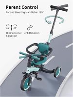 newyoo Tricikli 1-3 Éves Gyerekeknek, Tolókarddal, Biztonsági Övvel és Háttámlával 5