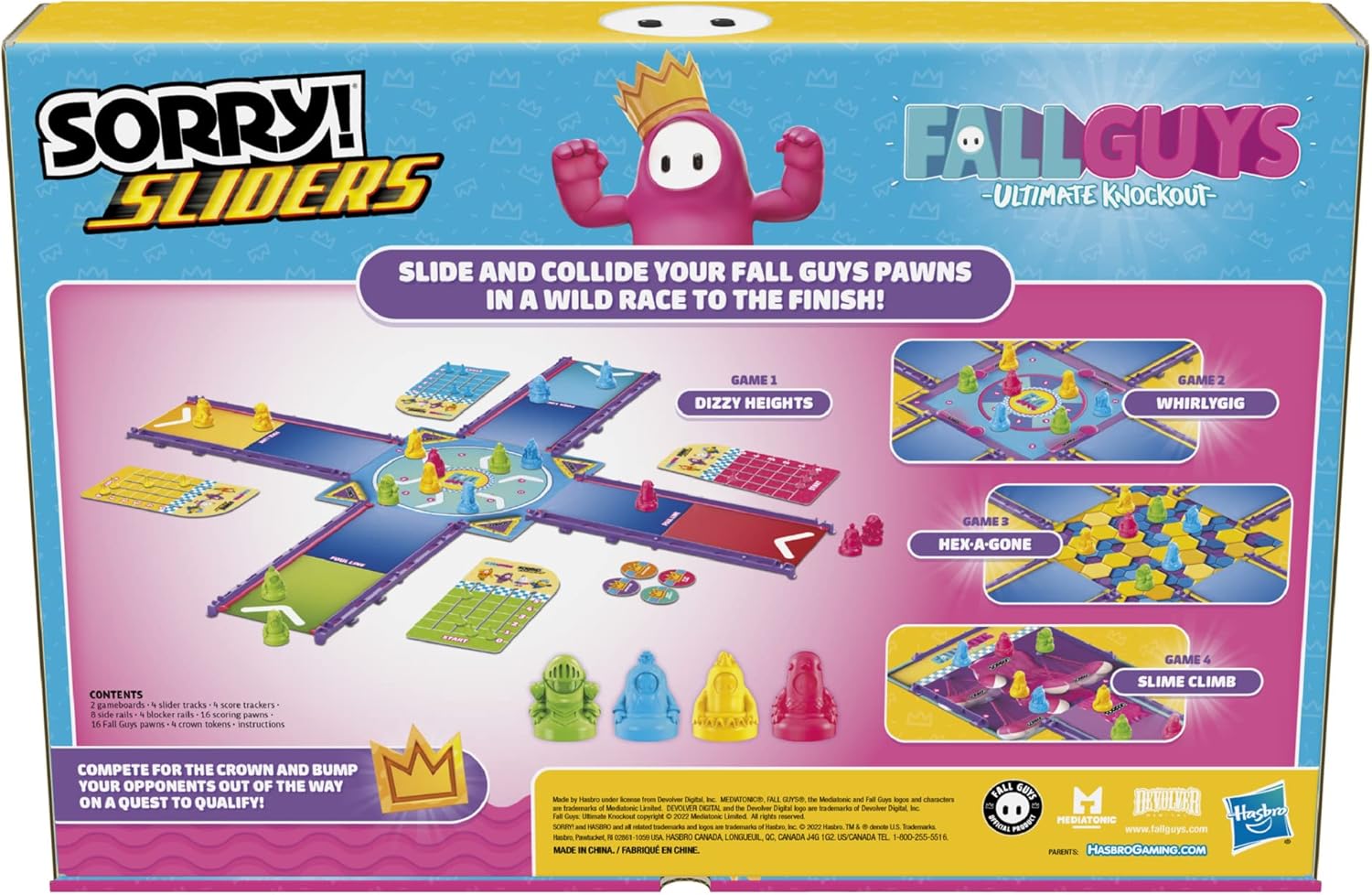 Buy Sorry! Sliders Fall Guys Ultimate Knockout Board Game for Kids Ages