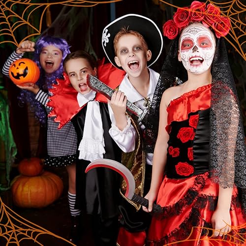 Miniatura 3 de Vinsot Juego de 9 cuchillos de Halloween de plástico, cuchillo de carnicero, machete, cuchillo slasher, accesorio de disfraz, cuchillo de sangrado