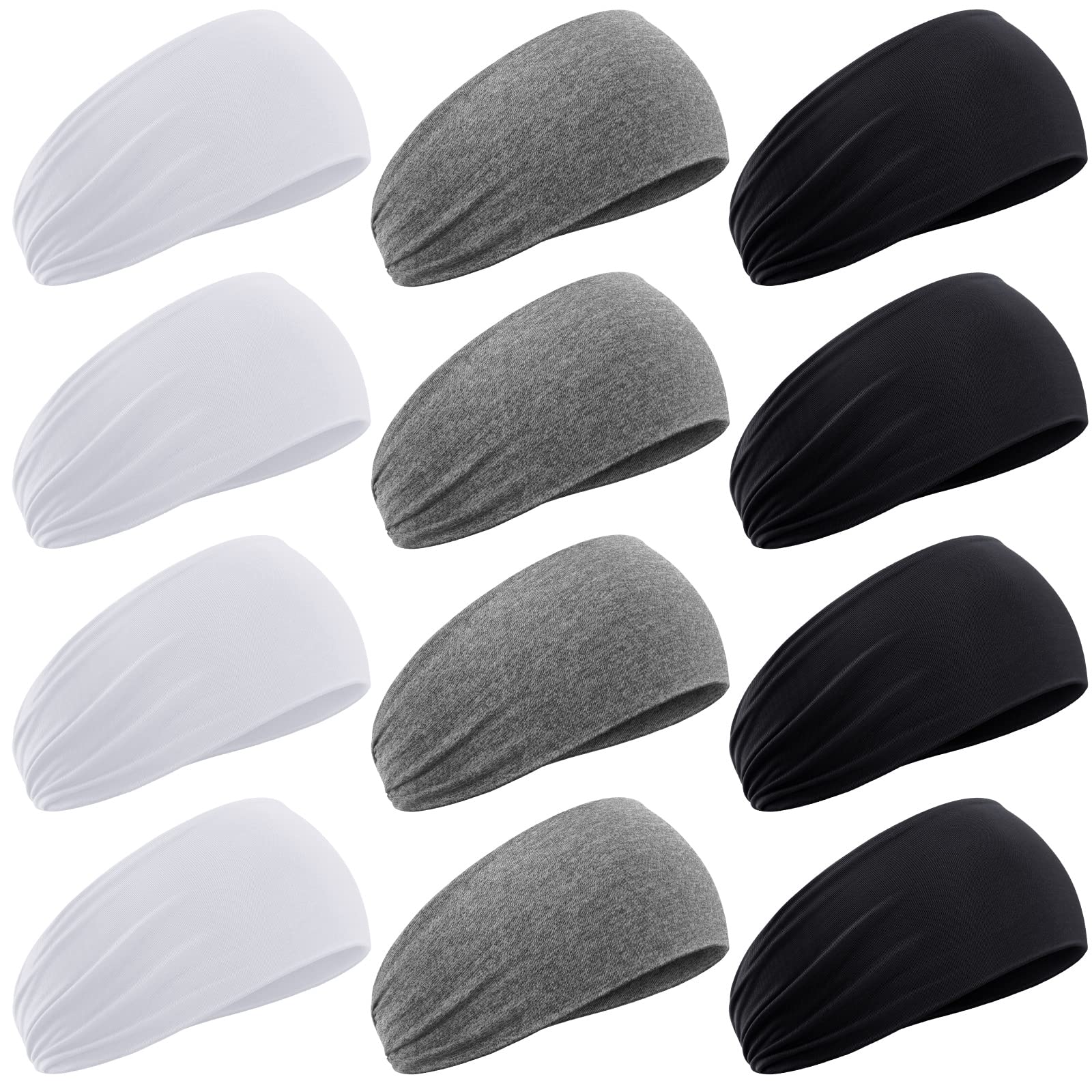 Zhanmai 12 Pcs Kids Headbands 16 Inch Sweatbands