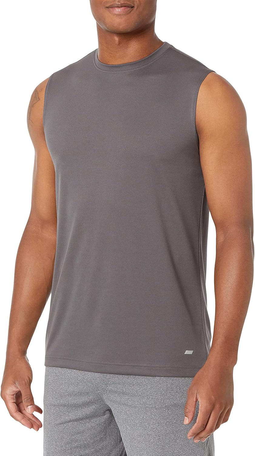 Amazon Essentials Muscle Shirts Men Pack of 2, Active Performance Tech Tank Tops - Discontinued Colors - Image 2