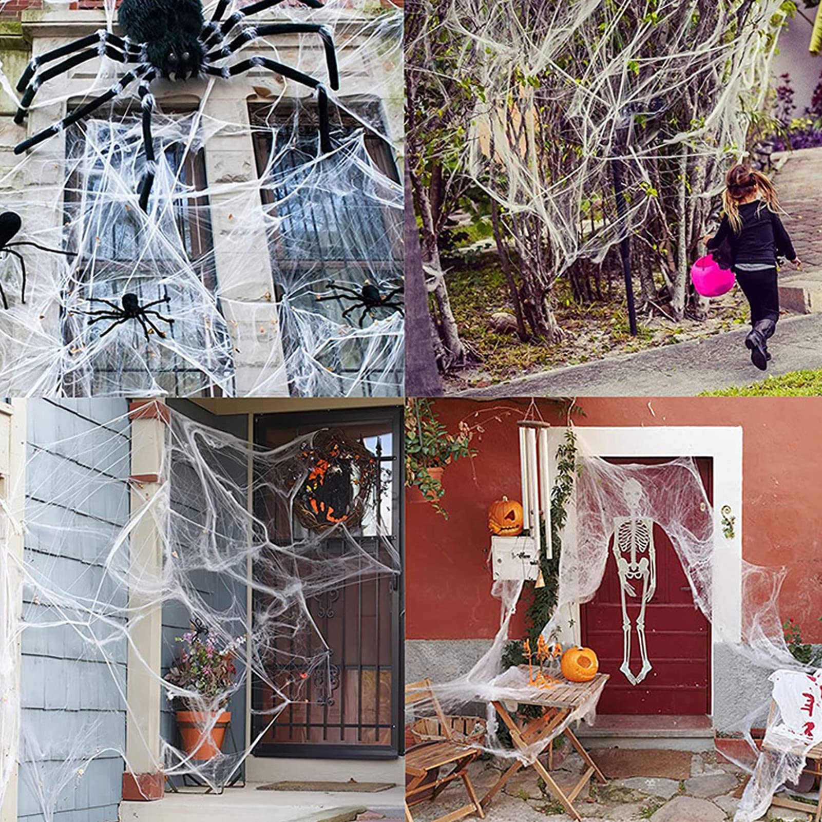3 Pezzi Decorazioni di Ragnatele, Decorazioni di Ragno Ragno Finto, Ragnatela Artificiale Ragnatela Divertenti Puntelli Decorazione di Halloween in Morbido Cotone per Casa