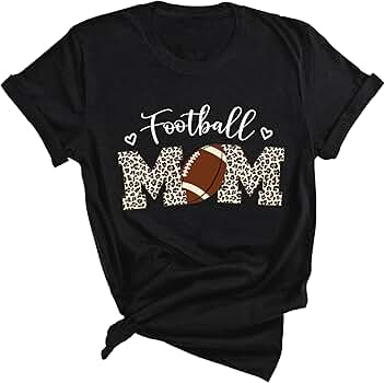 Leopard Pattern Football Mom Shirt, Football Mom Shirts for