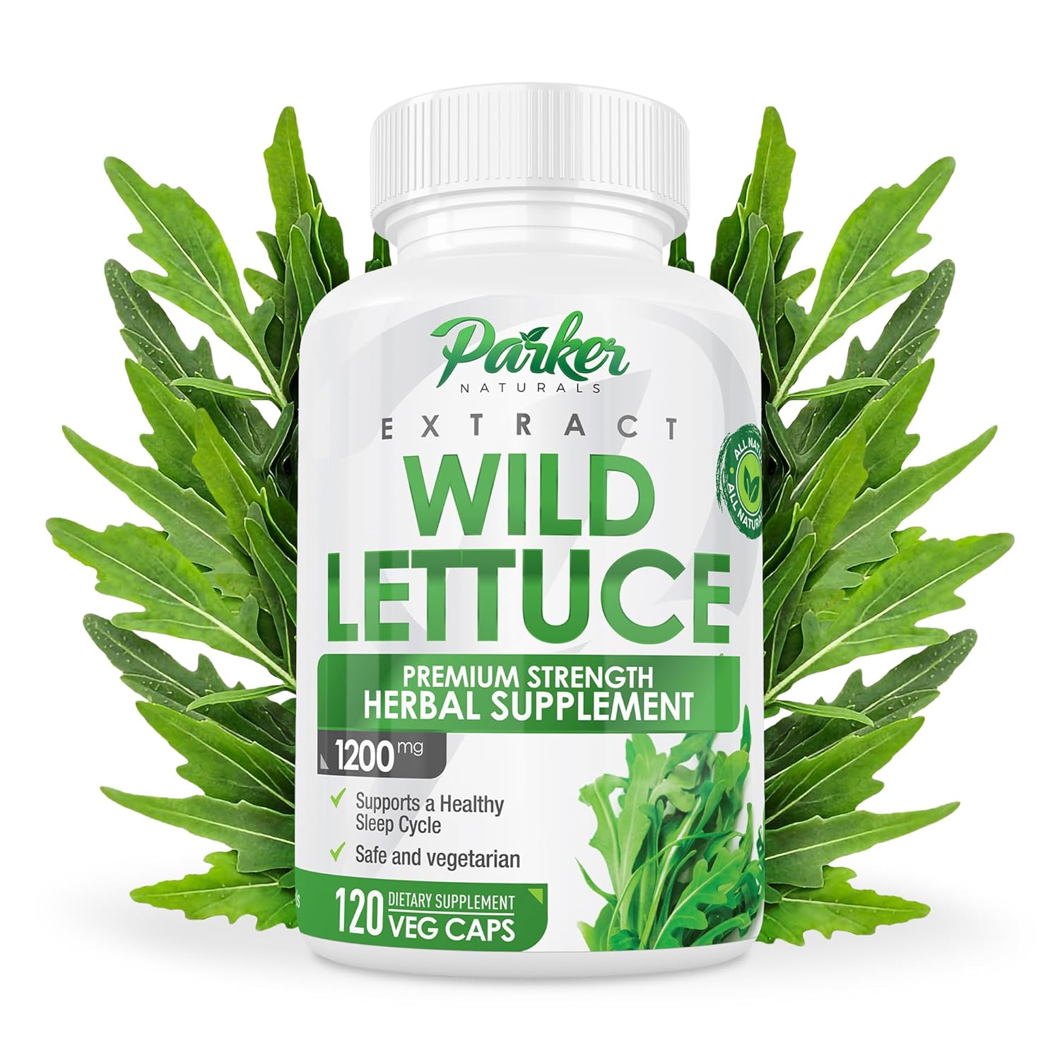 Wild Lettuce Capsules, 1200mg Herbal Sleep Supplement with 4:1 Wild Lettuce Extract, Lactuca Virosa Natural Sleep Support Supplement, 120 Capsules