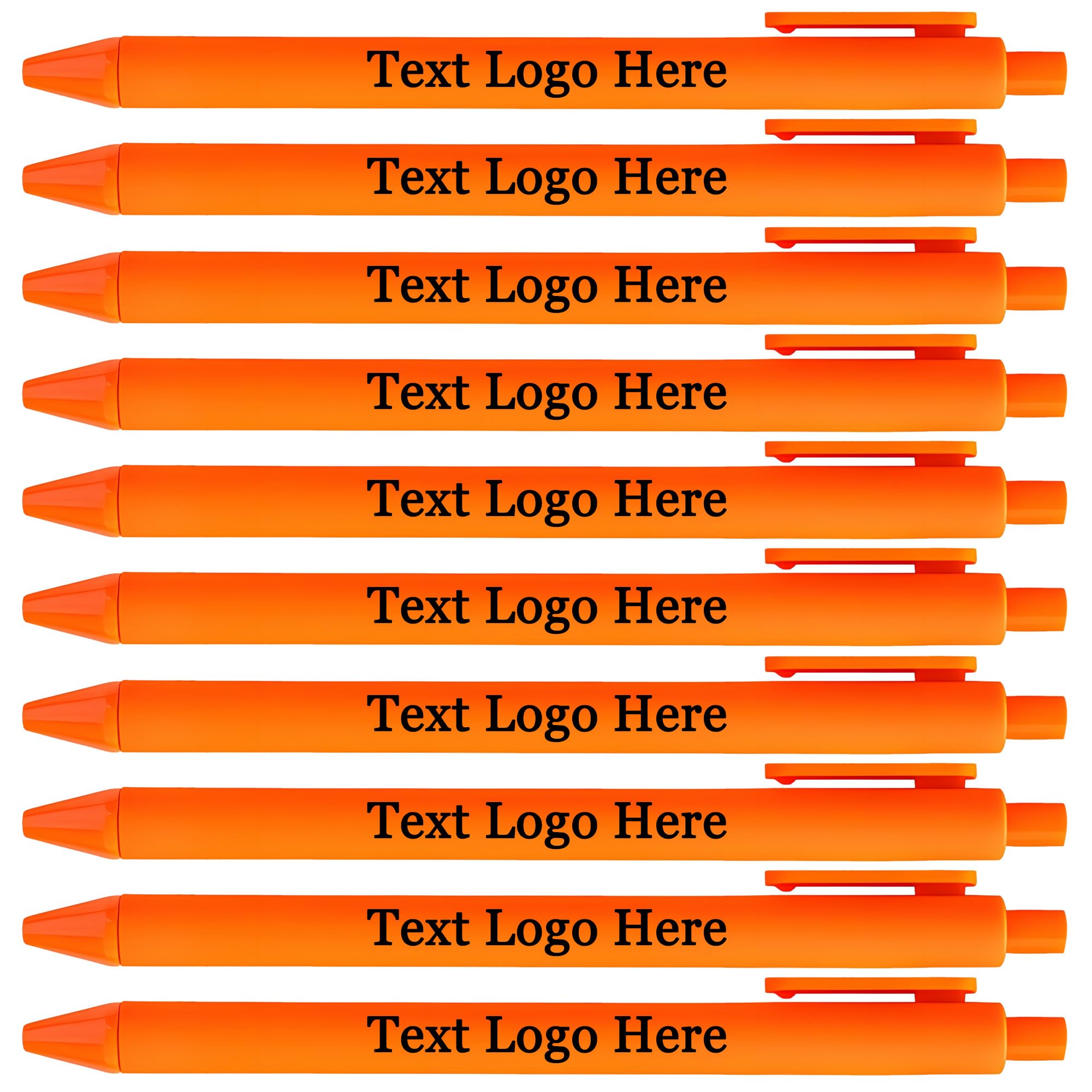 HEYZARDA Personalised Pens with Logo Text Name Bulk Custom Pen for Office Church School Business 100 Pcs, orange
