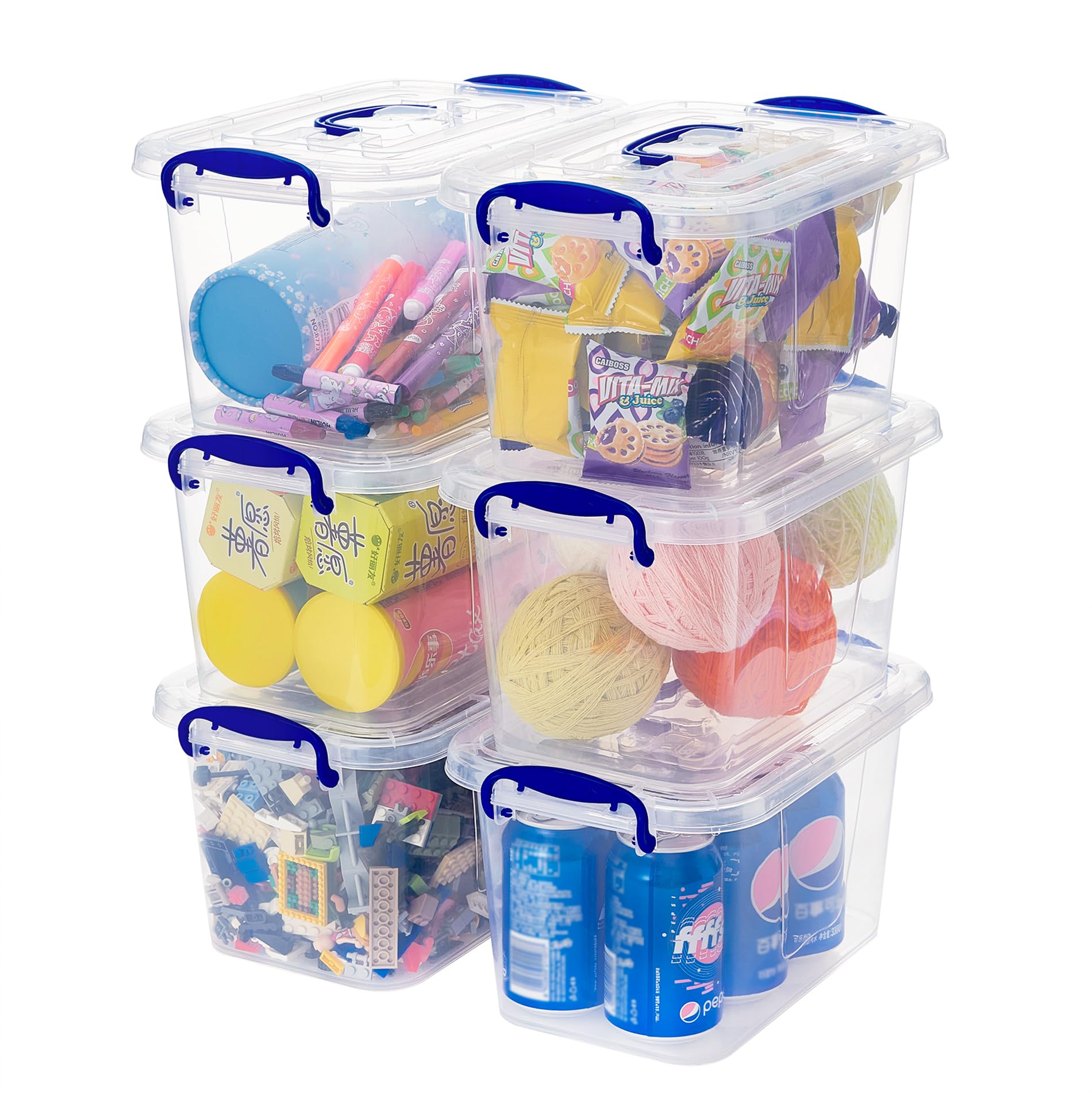 Caixas Organizadoras Transparentes 7L - Pack Com 6 Unidades