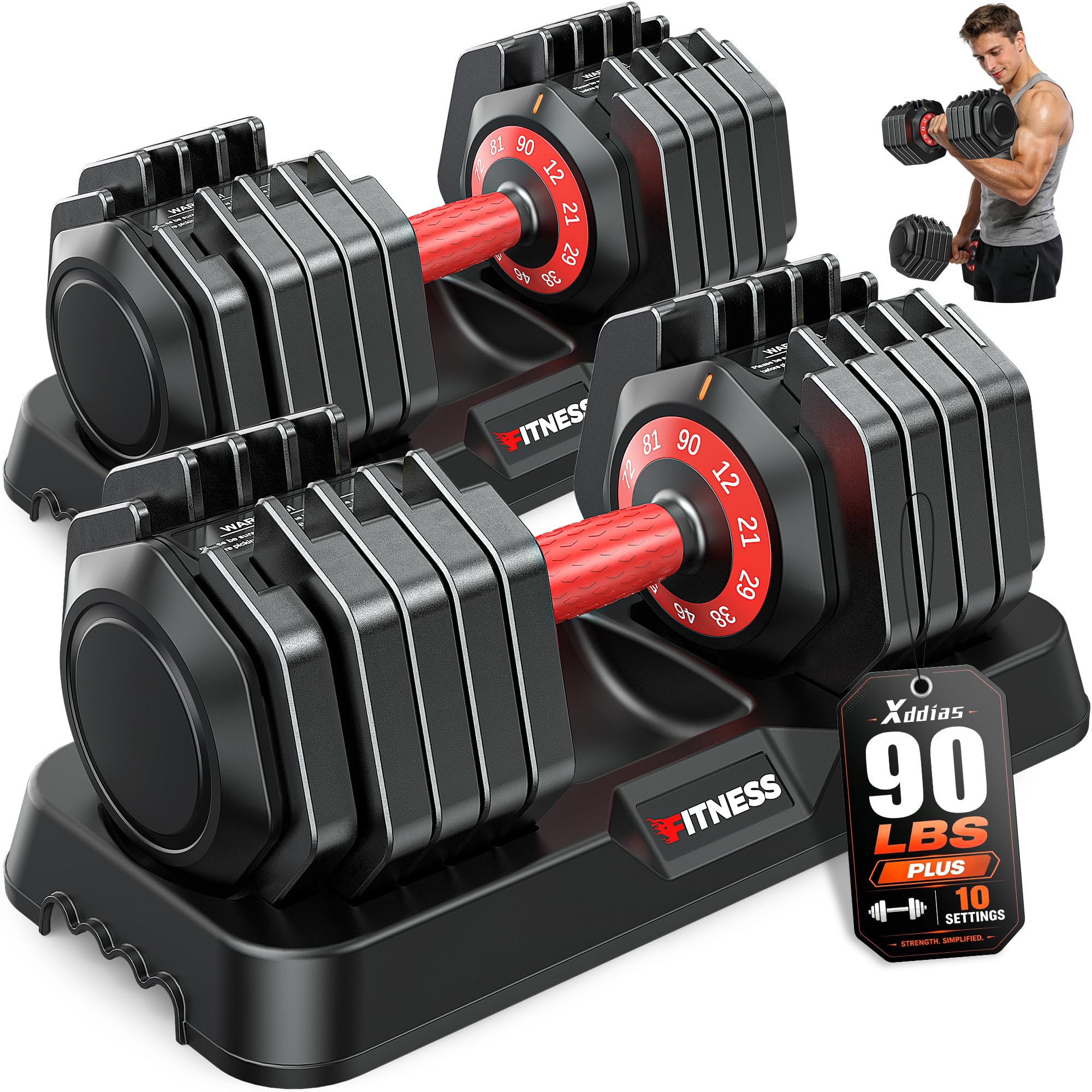 XDDIAS 90 lb Dumbbells