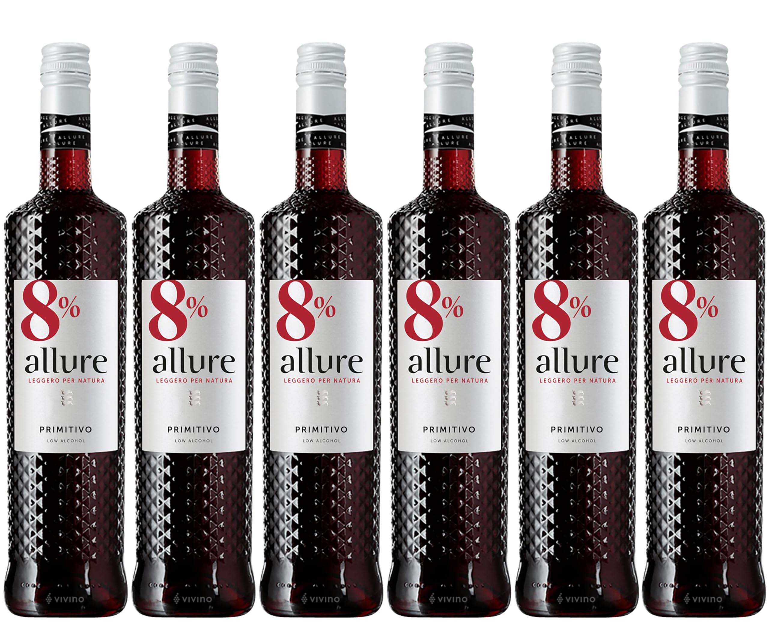 Allure - Primitivo 8percent, Red Wine Low Alcohol (6 x 0,75L)