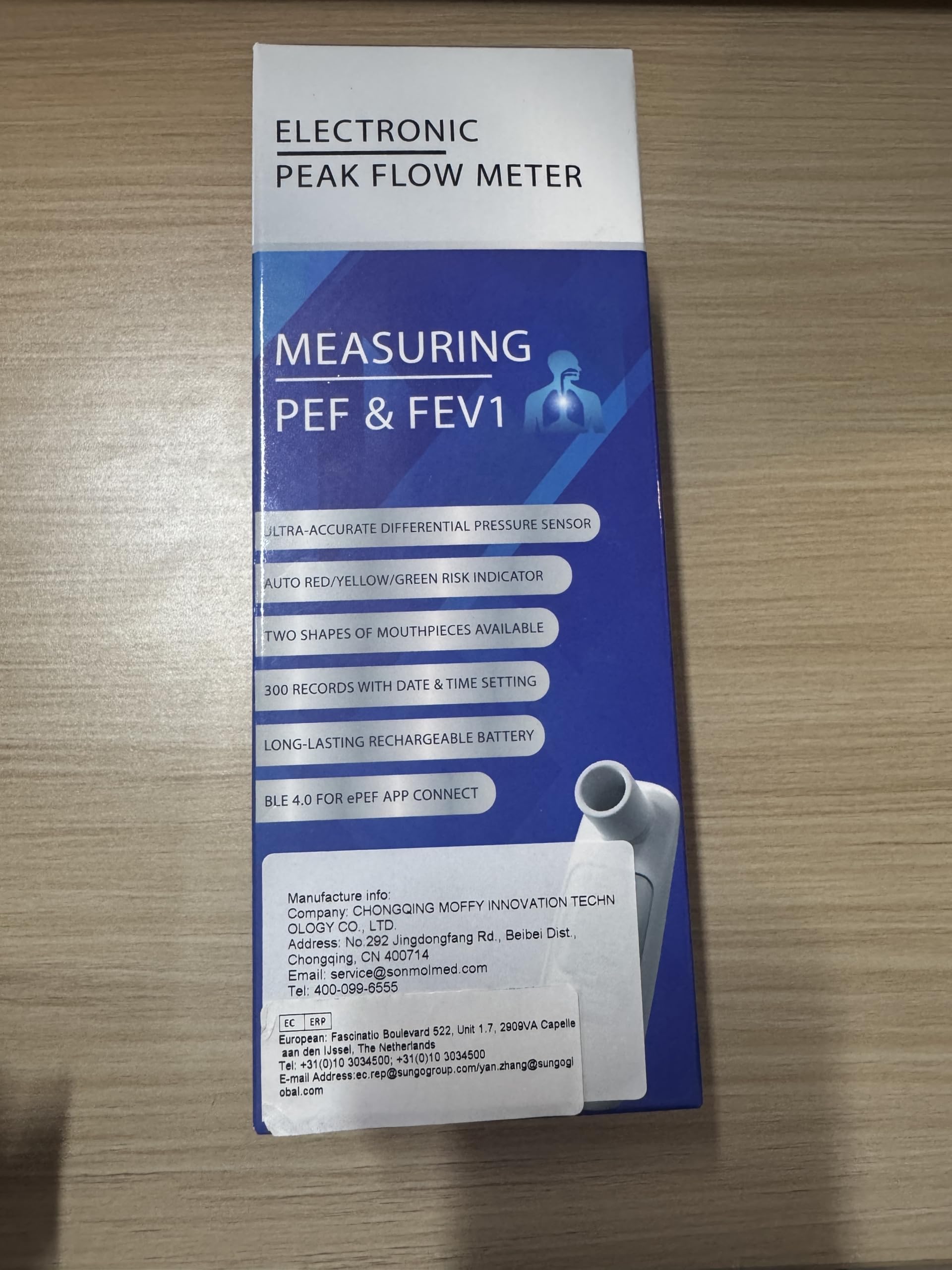 Nascool Peak Flow Meter Spiromètre numérique adulte enfant asthme BPCO PEF FEV1