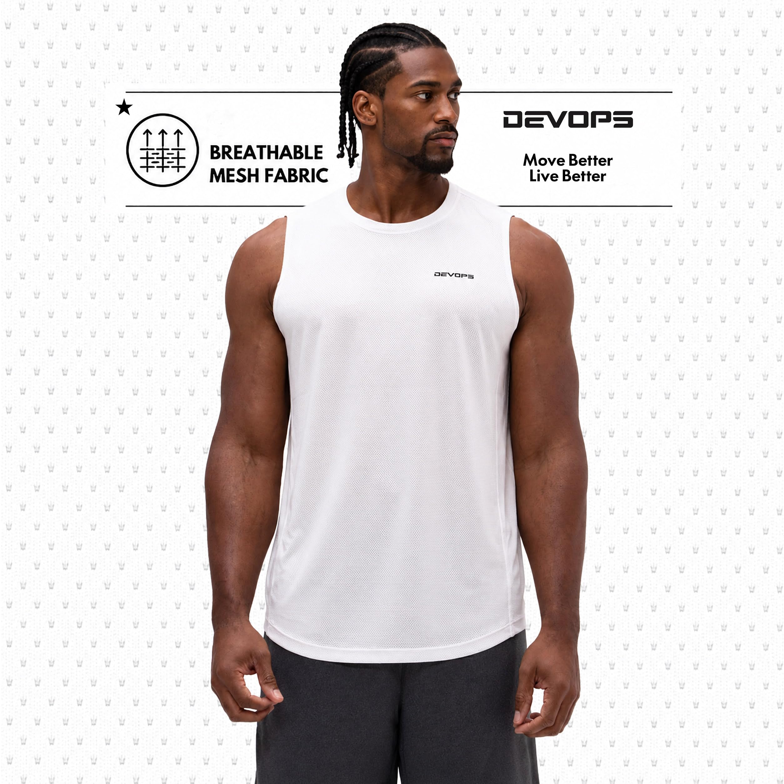 Devops Y Fit Tank Top per Allenamento Uomo (Pacco da 3)