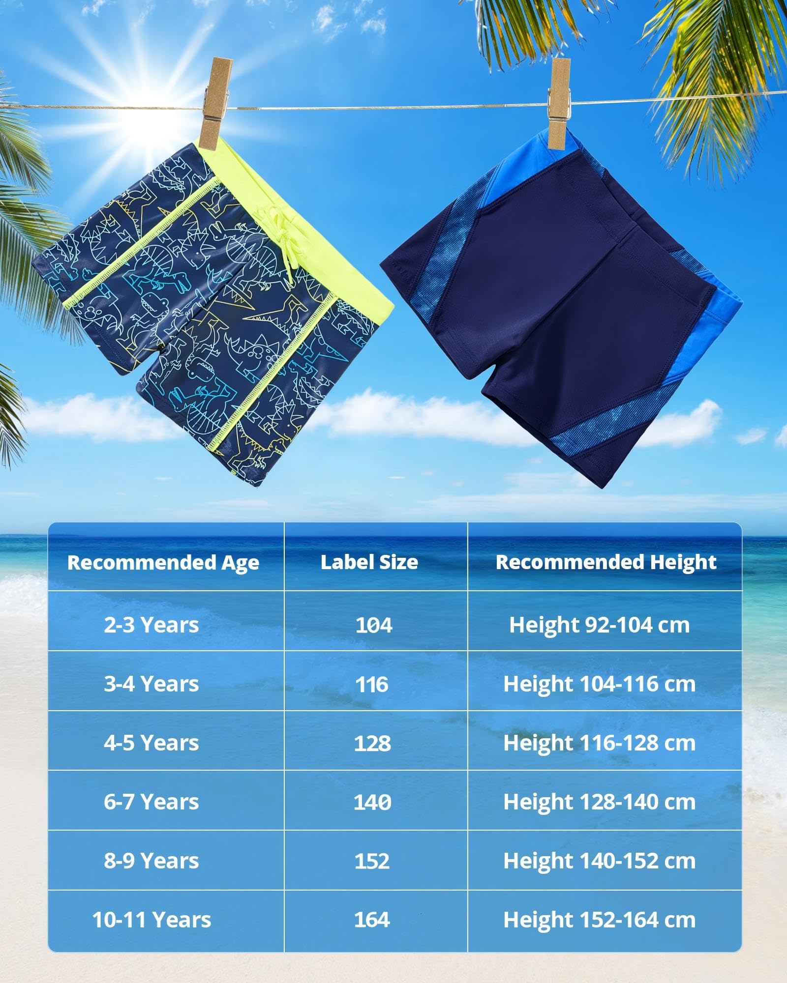 Bañador para Niño 2-11 años - Shorts de Baño para Niños, Secado Rápido y Elásticos