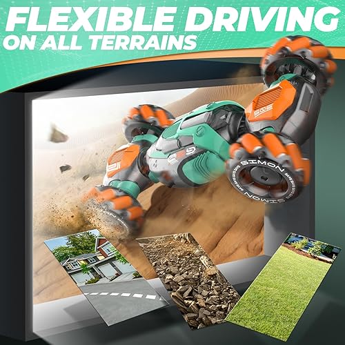 Miniatura 4 de Dysaim Coche de acrobacias RC con detección de gestos, auto a control remoto de 2.4 GHz, sensor de giro para niños de 6 a 12 años