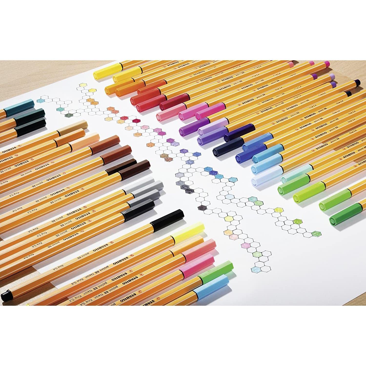 Stabilo Point 88/65 Fineliners - 0,4 mm, met kleurenkaart - Tekenen Stabilo Point 88/65 Fineliners - 0,4 mm, met kleurenkaart - Tekenen