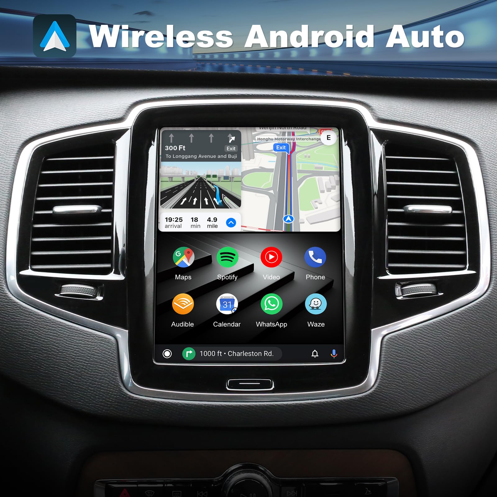 ISUDAR Wireless CarPlay & Android Auto Module for Volvo XC90/XC60/XC40/S90/S60/V60/V40 Full Vertical Screen Upgrade Seamless Sensus Connectivity Retrofit Kit