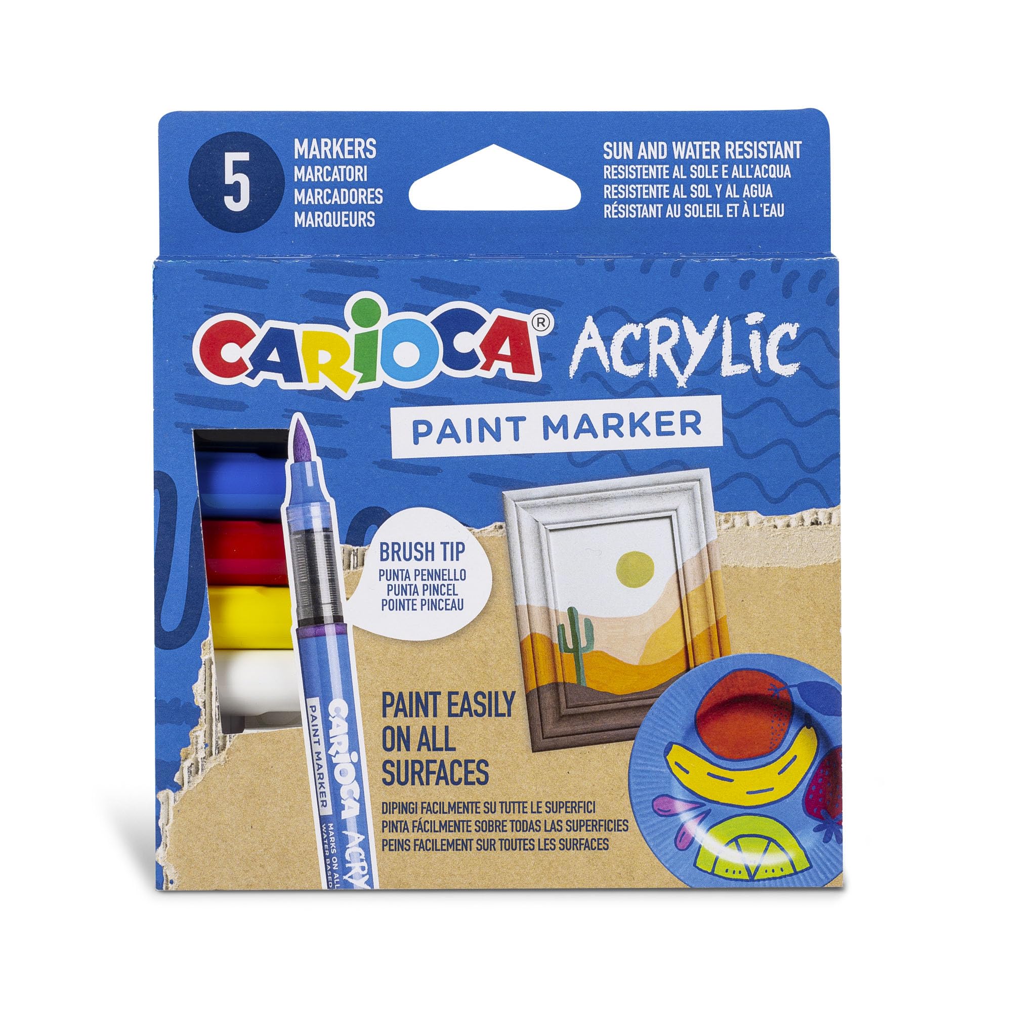 Carioca Akrilik Paint Marker Su Bazli Fırça Uçlu 5'Li