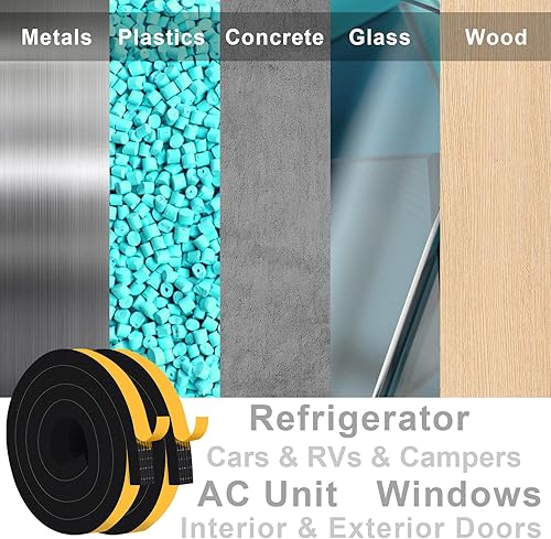 Miniatura 5 de Burlete aislante de ventana de celda cerrada, cinta aislante para puerta, burlete insonorizado de puerta, cinta adhesiva de espuma para juntas,