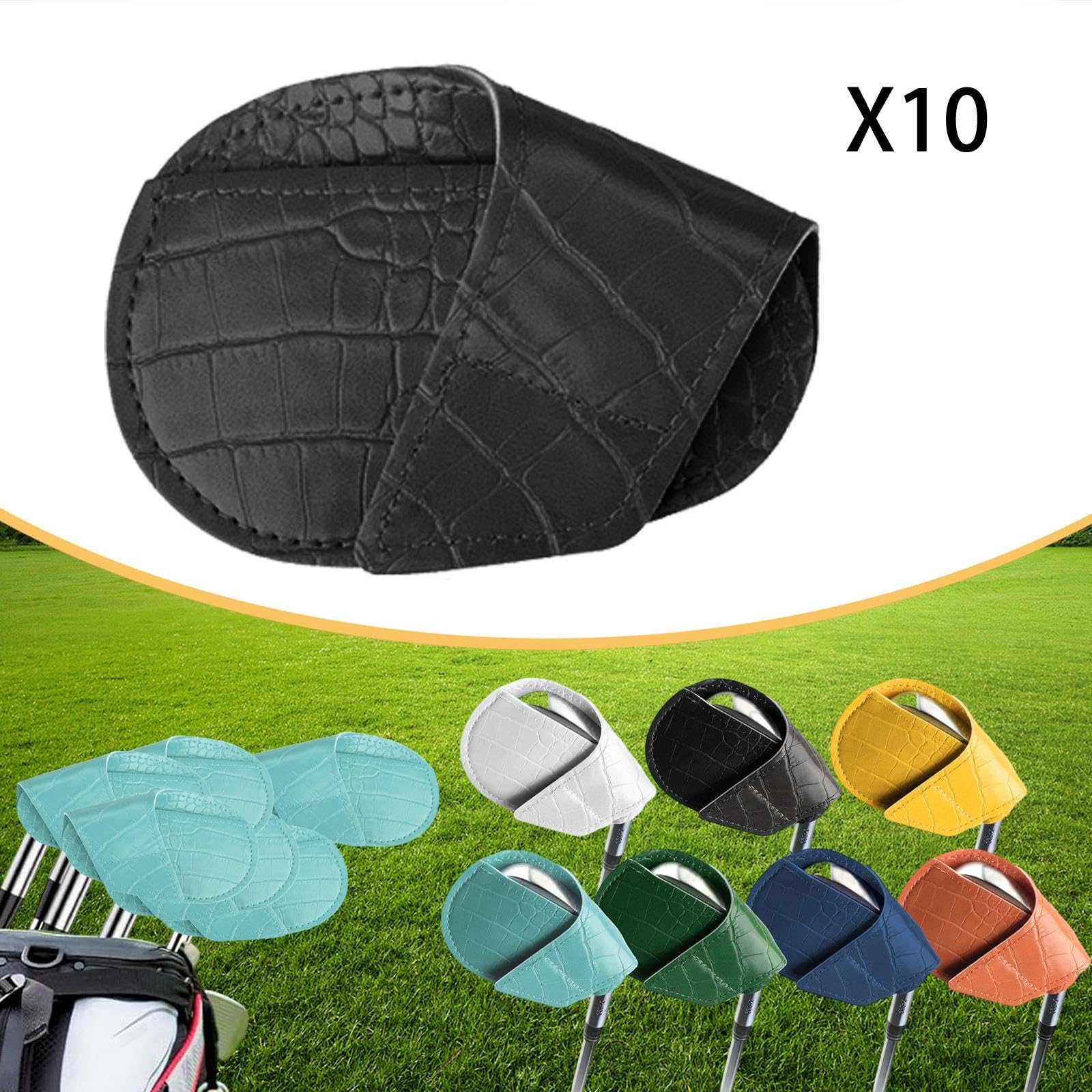 perfk 10 pezzi di copriferro da golf, copri mazze da golf, attrezzatura da allenamento, protezione avvolgente per sport all'aria aperta, per il
