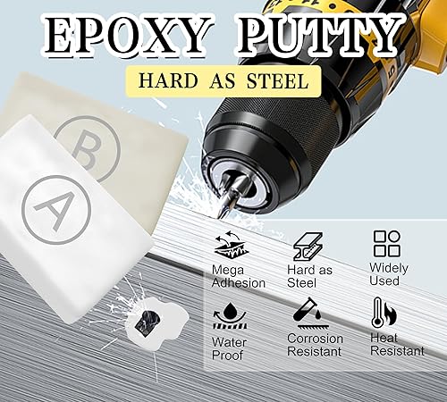 Miniatura 2 de Masilla epoxi, 12 onzas11.99 oz de arcilla epoxi blanca para arreglar fugas, grietas, relleno, masilla multiusos para pegar metal, madera, azulejos,