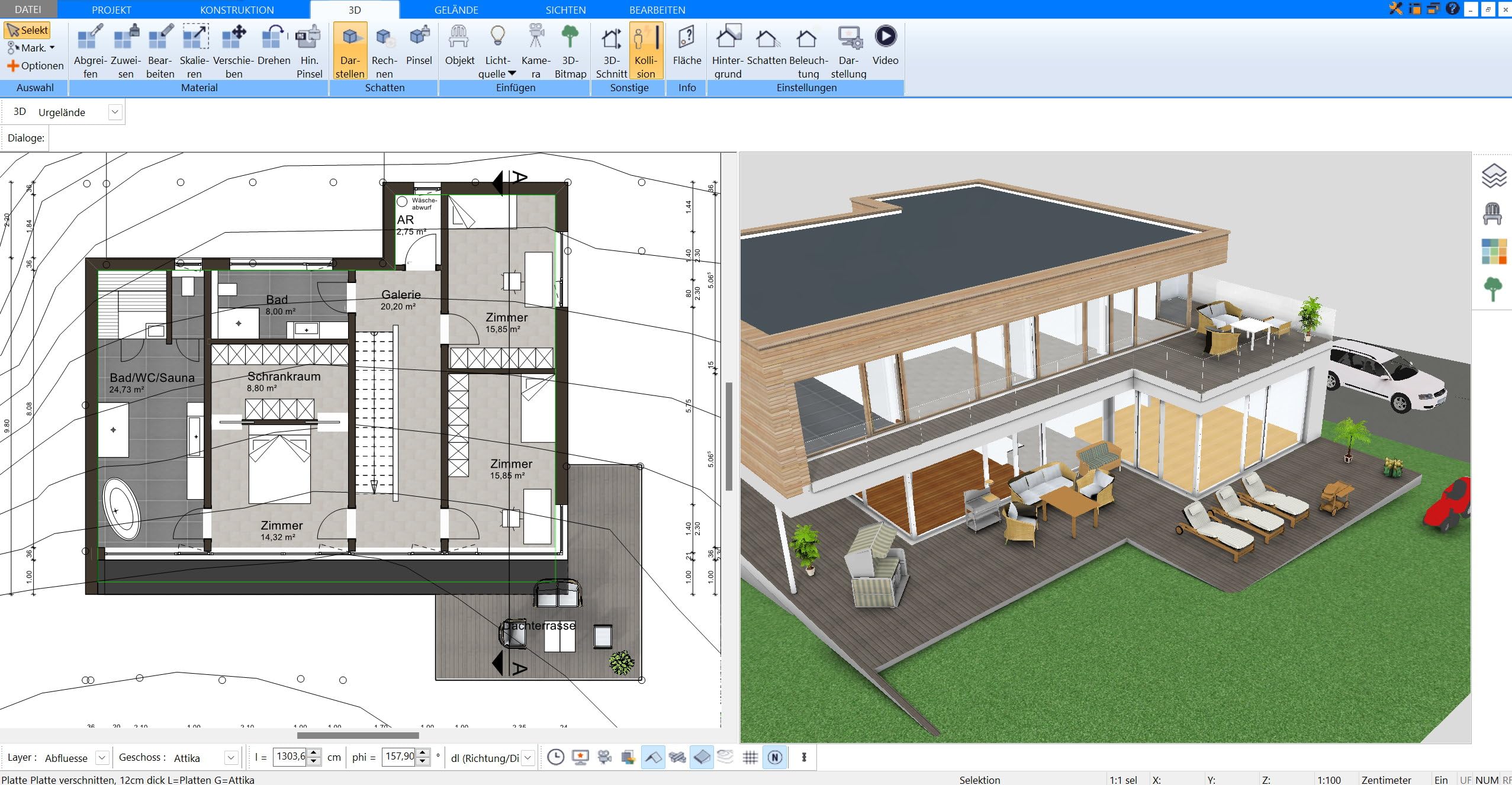 Plan7Architekt Pro 5 - Professionelle 3D CAD Architektur & Hausplaner Software, Grundriss Programm, Raumplaner, Wohnungsplaner