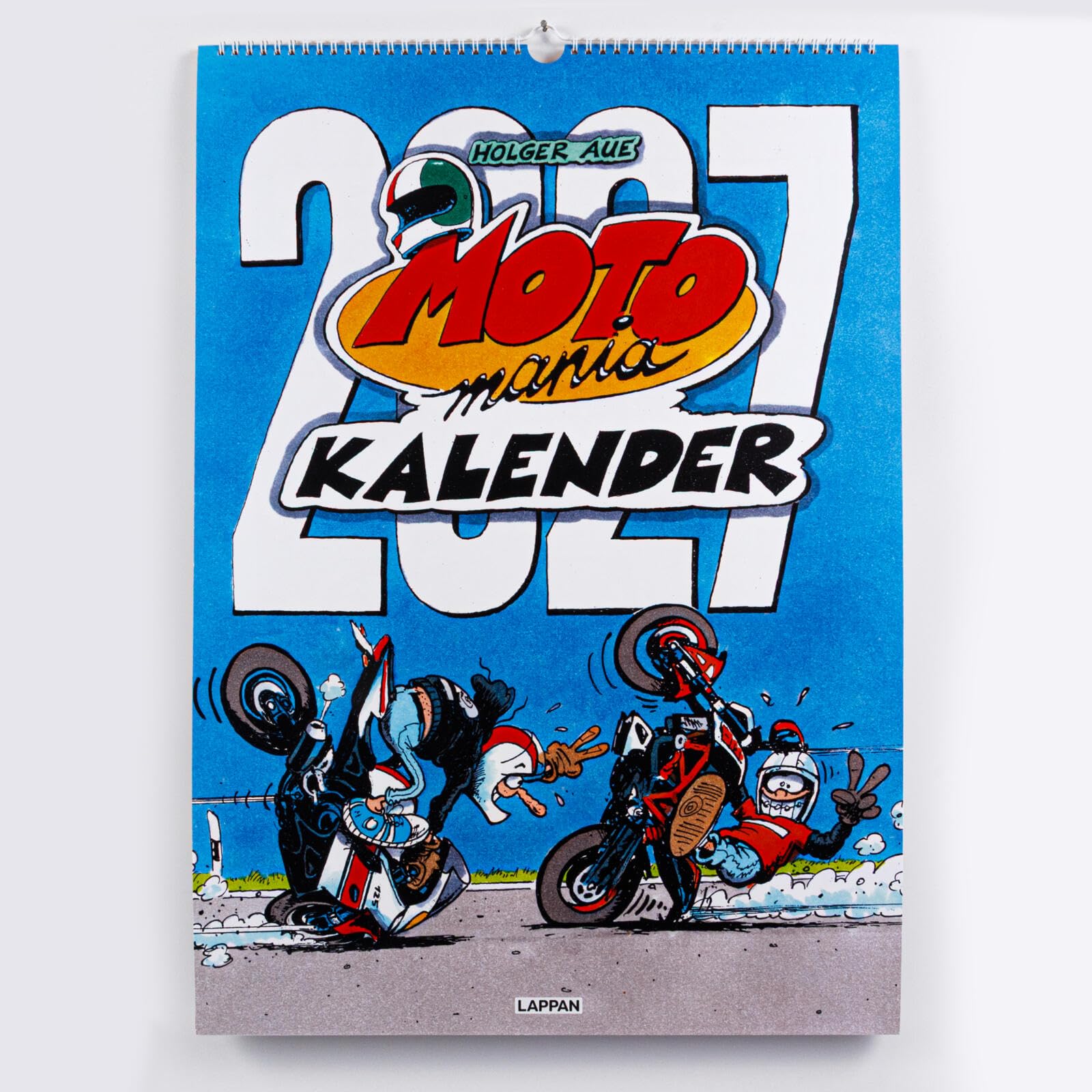 MOTOmania Kalender 2027: Monatskalender im Großformat: XXL-Wandkalender mit Spiralbindung im Hochformat, 42 x 59 cm | Mit den beliebten Comics von Holger Aue