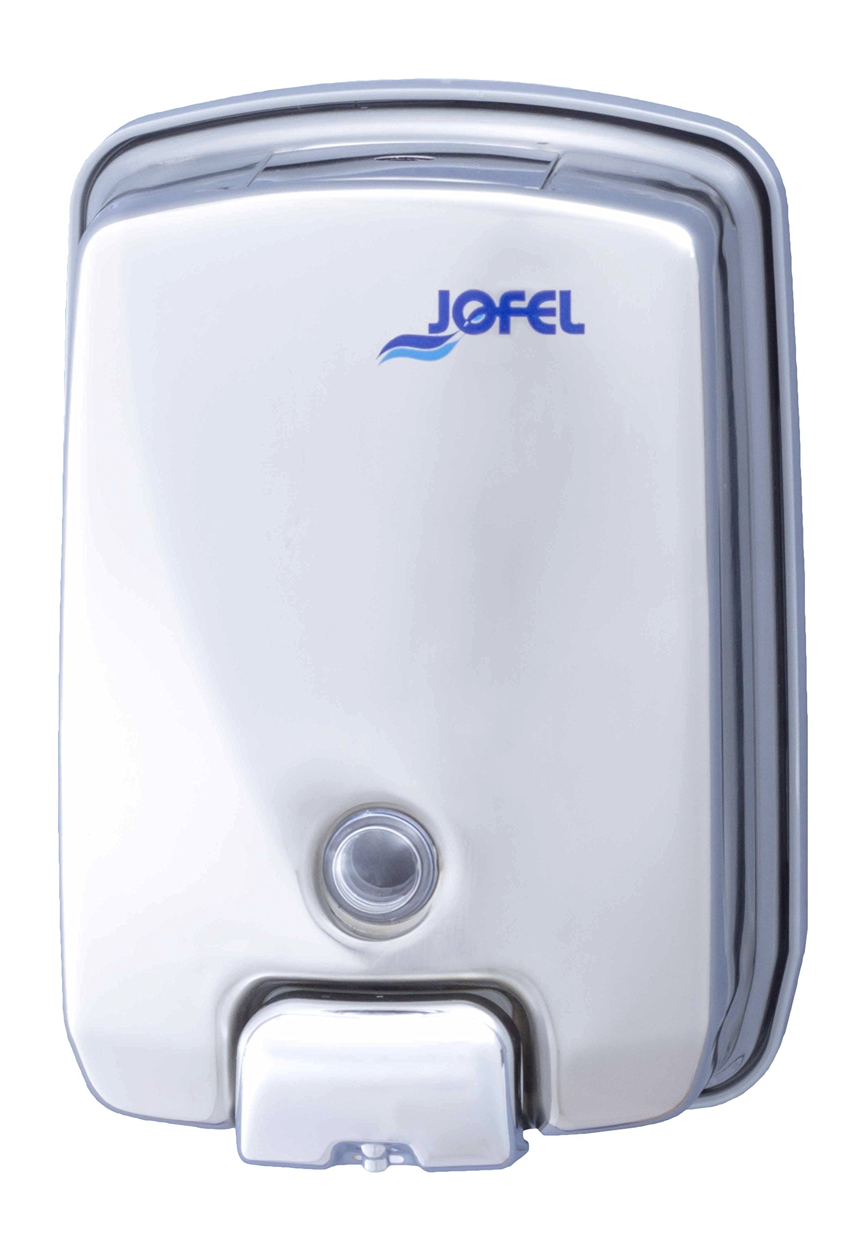 Jofel - Distributore di sapone a parete, ricaricabile con sapone liquido, capacità 1 l, Distributore di sapone per bagno, resistente agli atti vandalici e robusto, Futura AC54500