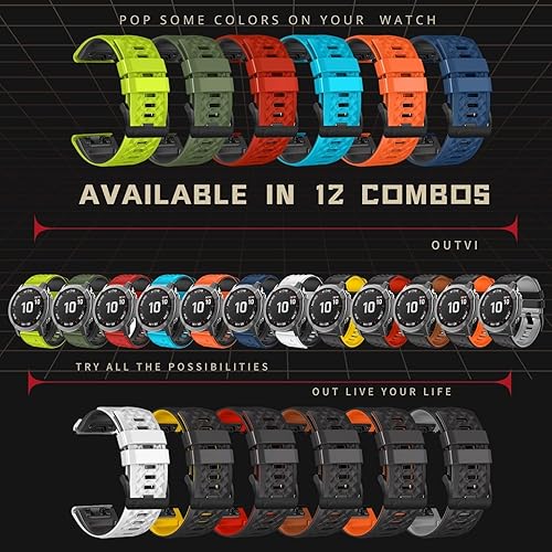 Miniatura 7 de Correa de reloj de 1.024 in para Garmin Fenix 7 x zafiro solar fenix 6x pro solar fenix 5x 3 horas de liberación rápida de silicona reloj de