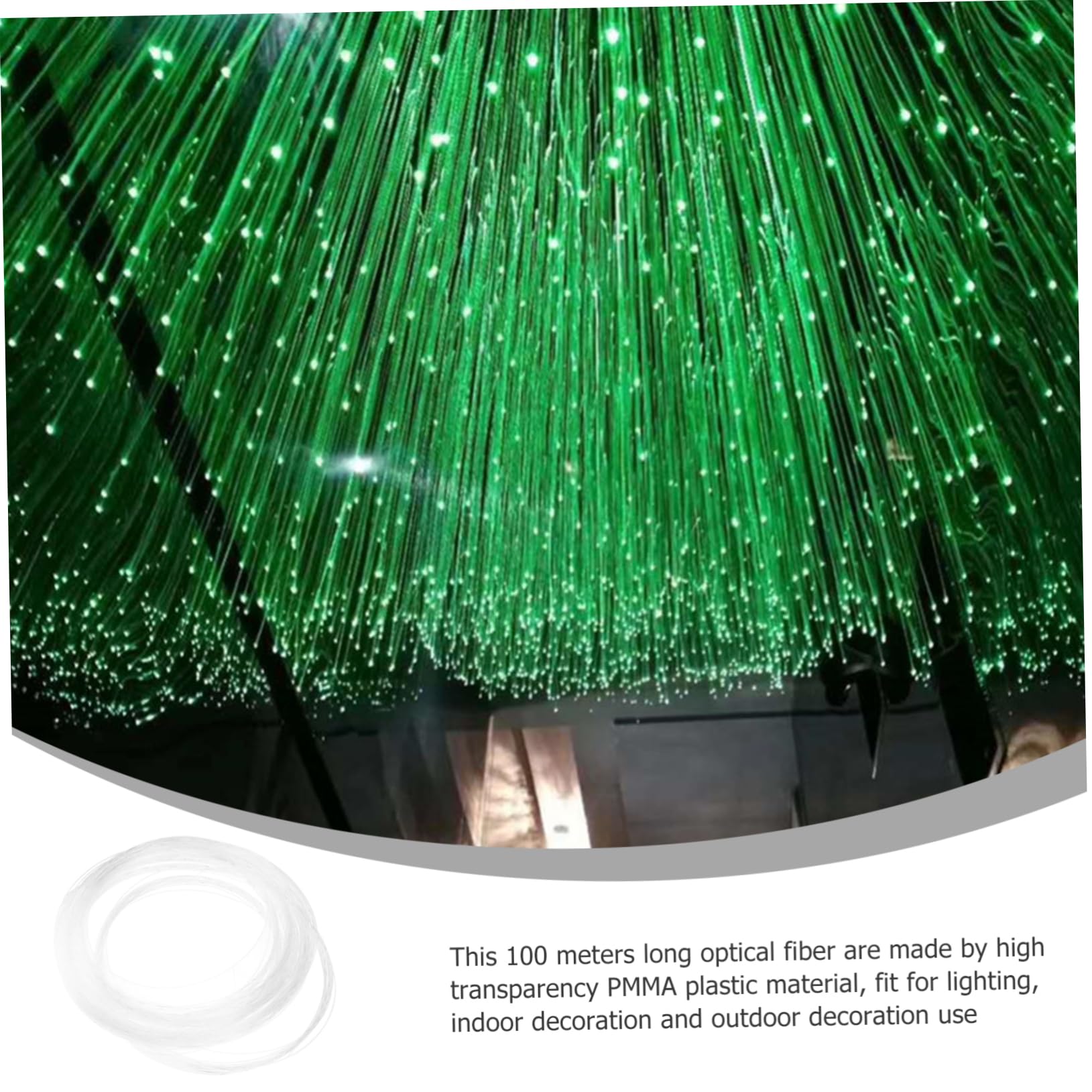 HOMSFOU Waterproof Optical Fiber for Light Guiding 100m Fiber Optic Lighting Fixture Decorative Lights