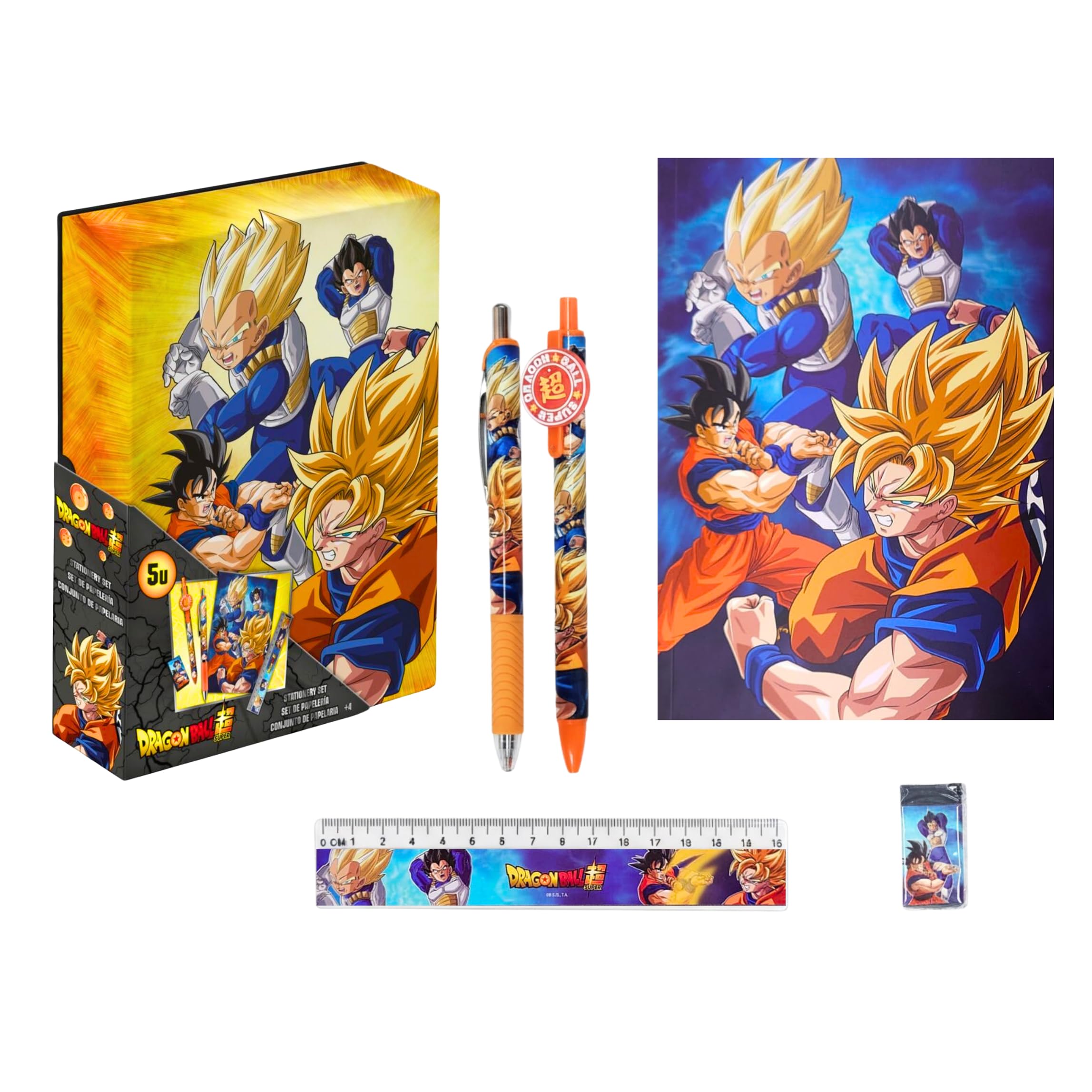 Dragon Ball Z Ensemble de Papeterie Cahier Règle Crayon Stylo Coffret Cadeau