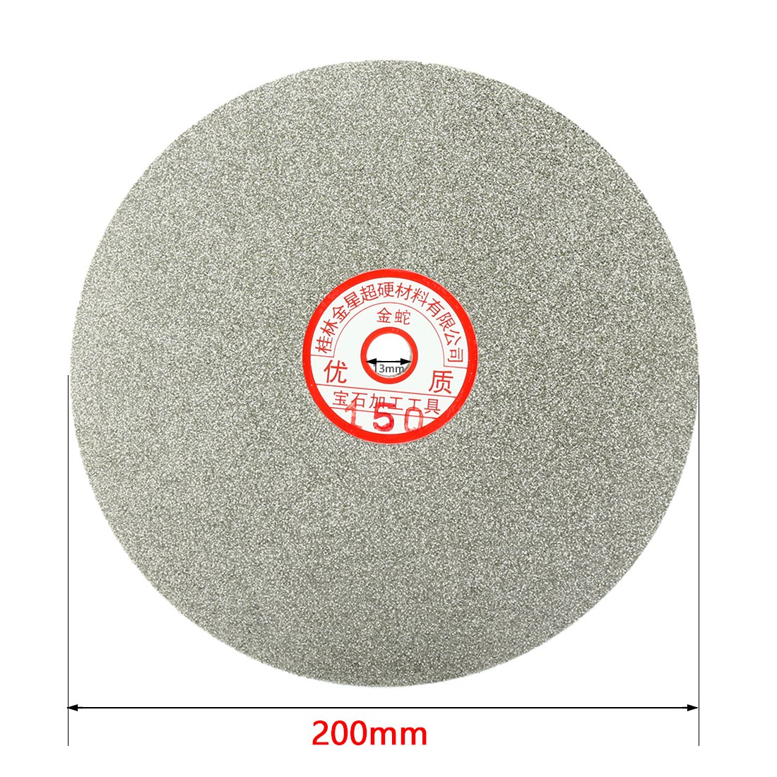 sourcing map 200mm grain 150 8" revêtement Diamant Plat tour roue Disque Disque ponçage meulage