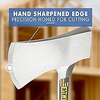 Vista 4 de Estwing Sportsman's Axe - Hacha de camping de 14 pulgadas con construcción de acero forjado y agarre de cuero genuino - E24A