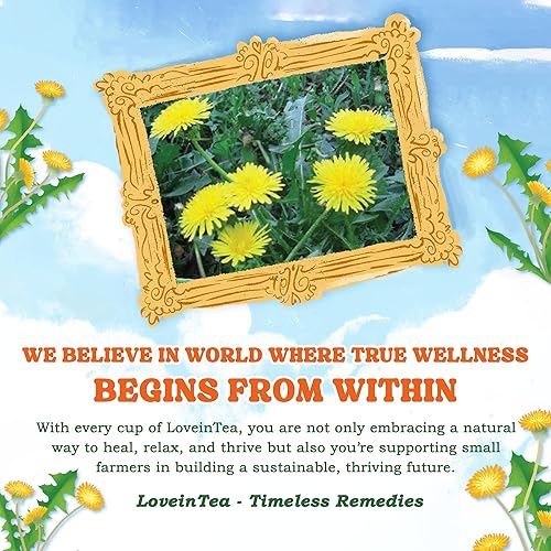 Miniatura 8 de LoveinTea Bolsas de té de hierbas de diente de león, desintoxicación, té de apoyo a la digestión con hierbas vietnamitas 100% naturales, sin