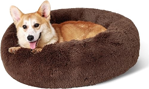 Miniatura 53 de Bedsure - Cama calmante para perros medianos, lavable, mediana, con forma de dona, antideslizante, afelpada, esponjosa, pelo sintético, para gato,