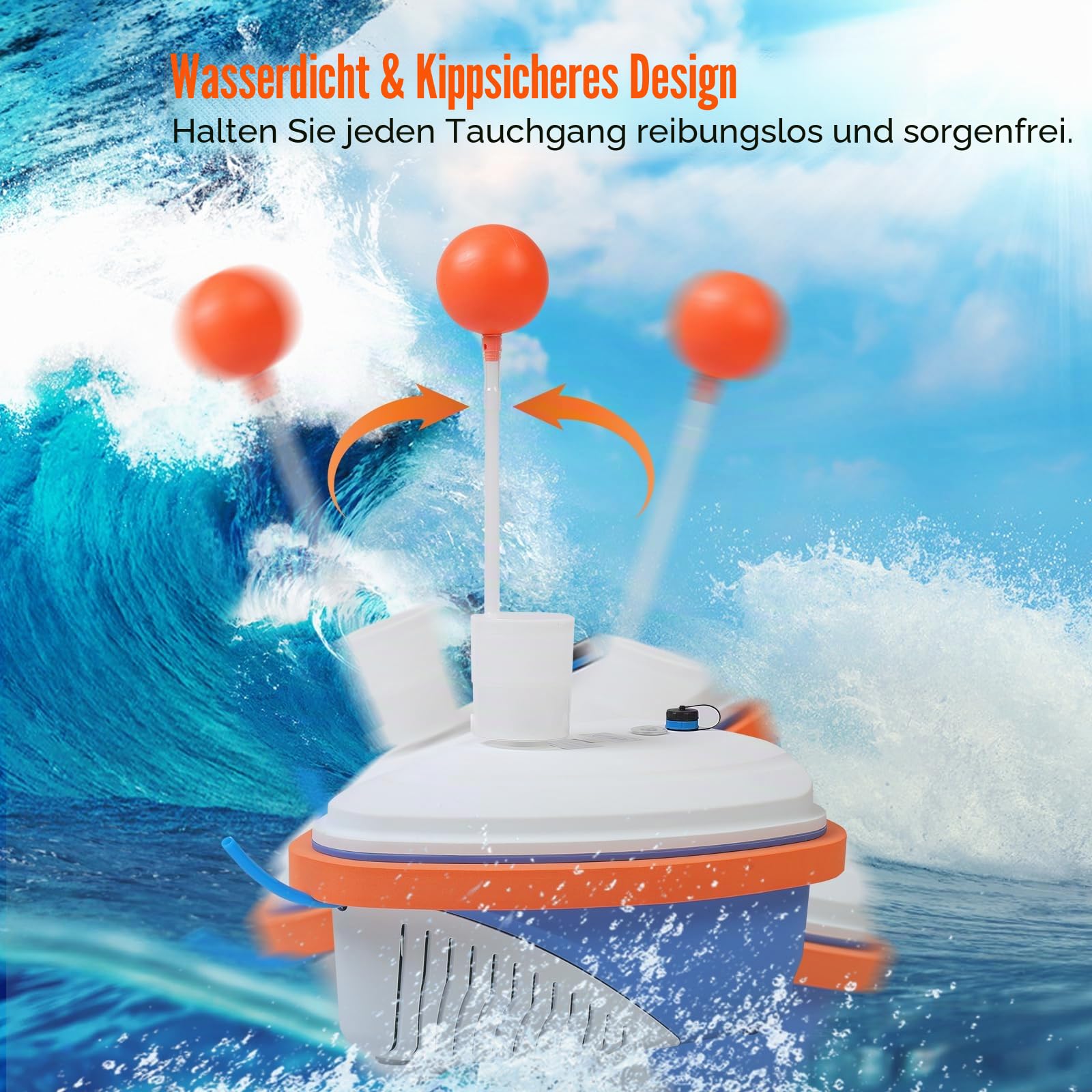 Tauchsystem, Unterstützung 2 Taucher Tauchventilator mit 18,3 m Schlauch Tauchen Atemregler Unterwasser Atemgerät Scuba Tankless System