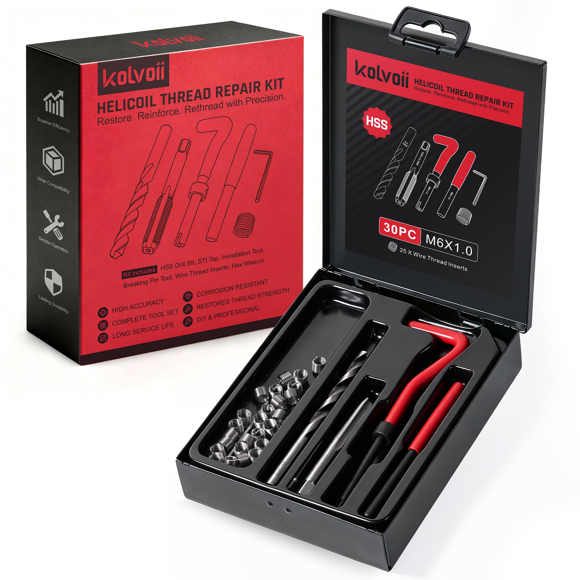 IGNIO MILWEL 140cm セット Amazon.com: Kolvoii M6 x 1.0 Helicoil Thread Repair Kit, Metric