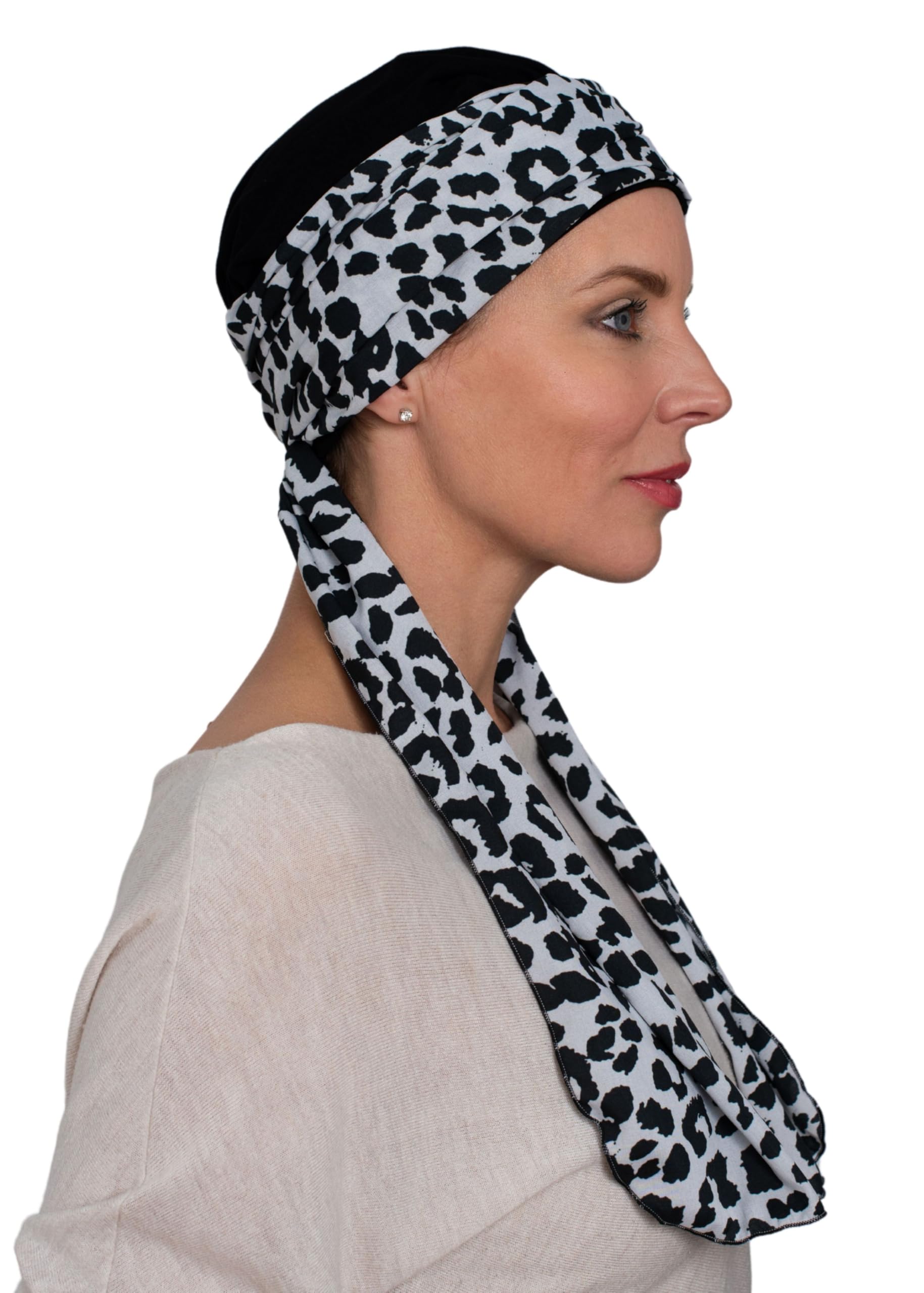 Deresina Casquette Sunrise avec écharpe attachée pour perte de cheveux, chimio pour femme
