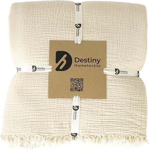 Funda de cama rústica de gasa suave de 4 capas de algodón puro, colcha suave, manta de muselina, manta ligera, de gran tamaño, tamaño King, tamaño