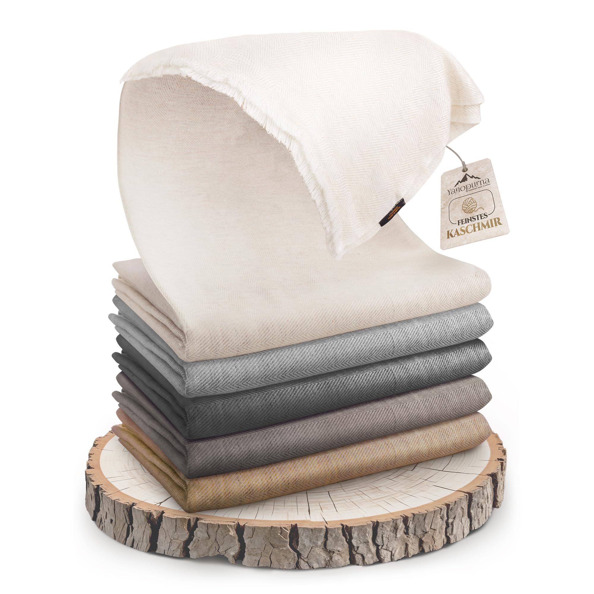 Couverture lit cachemire pour ne plus avoir froid plaid Annapurna beige 250cm