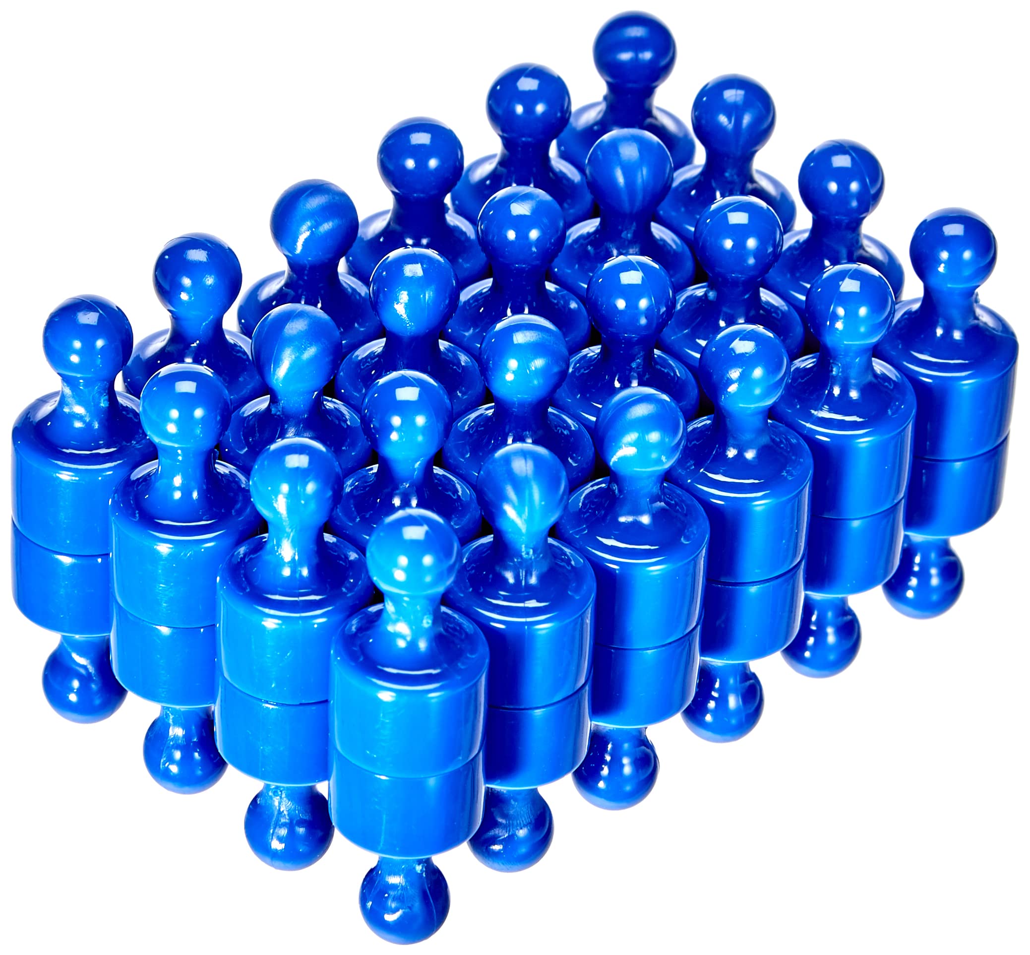 First4magnets Blue Skittle Magnet For Fridge, Office, Whiteboard, Noticeboard, Filing Cabinet - 12Mm Dia X 21Mm Tall - Pack Of 48