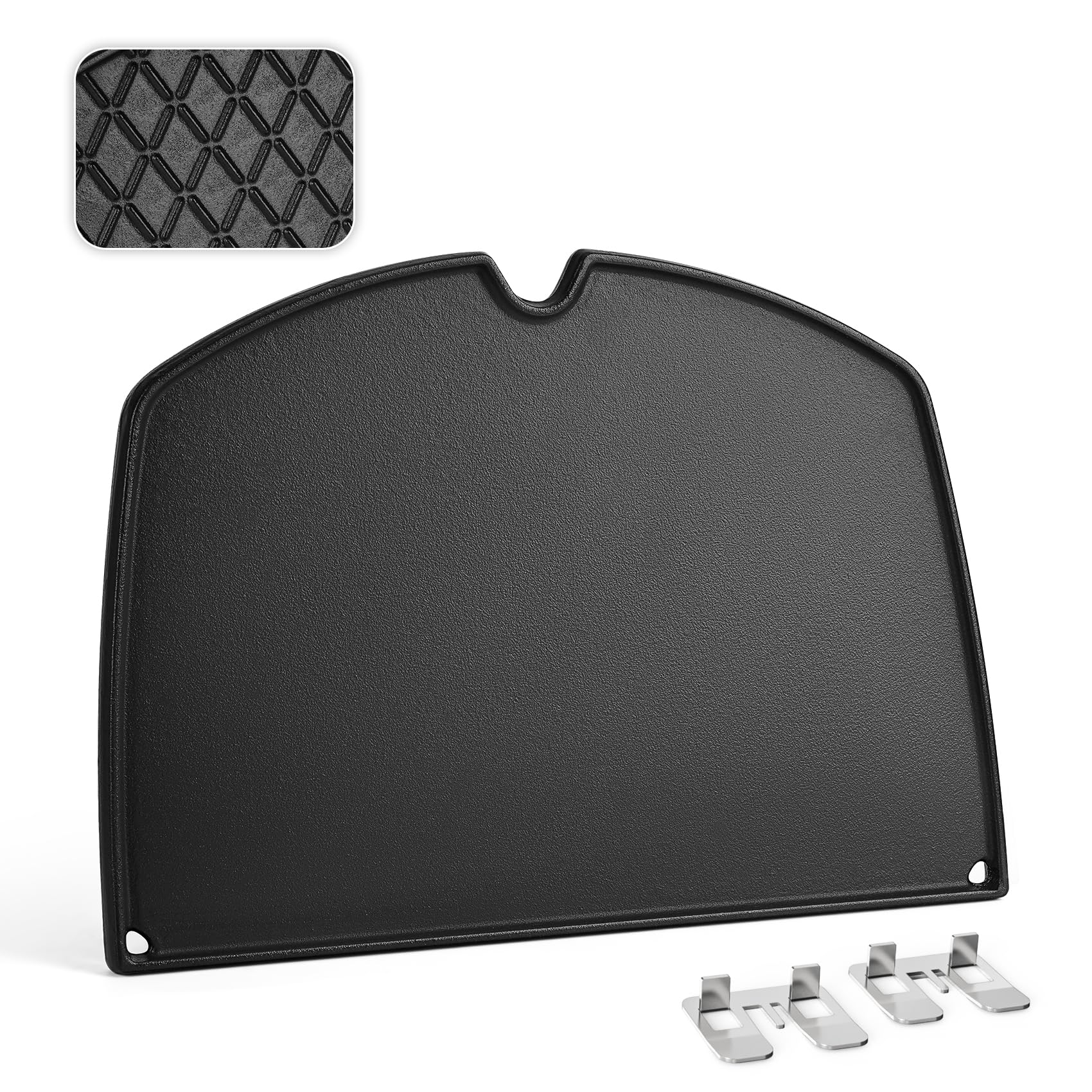onlyfire Piastre per Barbecue in Ghisa per Griglie Weber Serie Q200&Q2000, Piastra per Grill per Griglie a Gas Weber Q200 Q220 Q240 Q2000 Q2200 Q2400, Ricambio per Weber 6559, 1 Pezzo