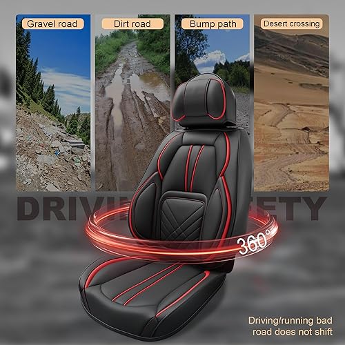 Miniatura 9 de 5 fundas para asientos delanteros y traseros de automóvil, accesorios interiores de automóvil con piel de napa a prueba de agua para autos, SUV y