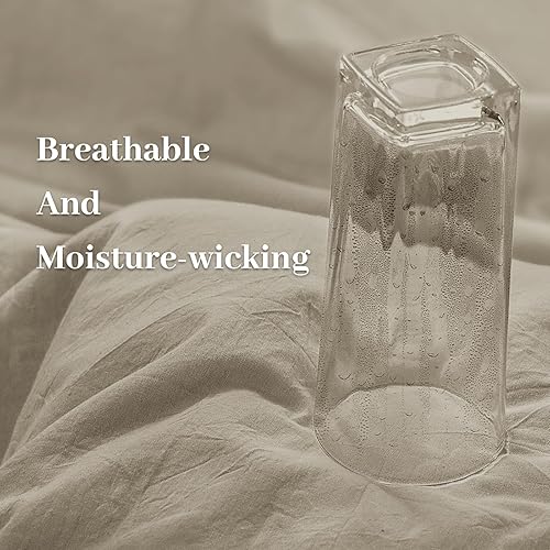 Miniatura 5 de NEXHOME PRO - Juego de funda de edredón, tamaño Individual para niños, apariencia de lino, algodón lavado 100 % orgánico, 2 piezas, cierre de