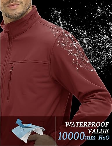 Miniatura 3 de MAGCOMSEN Chaqueta táctica para hombre, con forro polar, chaqueta de invierno suave, ligera, resistente al agua, abrigos para exteriores