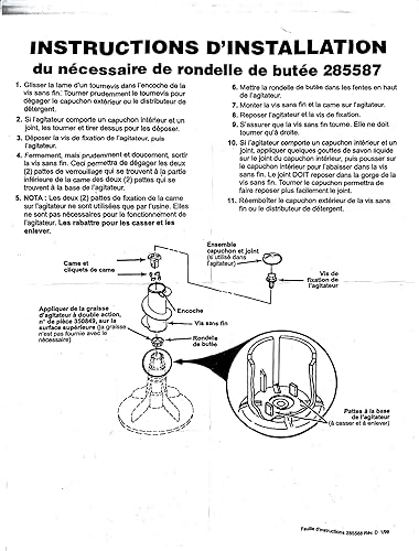 Miniatura 5 de 285811 Kit de reparación de agitador de lavadora de repuesto para lavadoras Whirlpool y Kenmore, compatible con AP3138838, 2744, 285746, 285811VP,