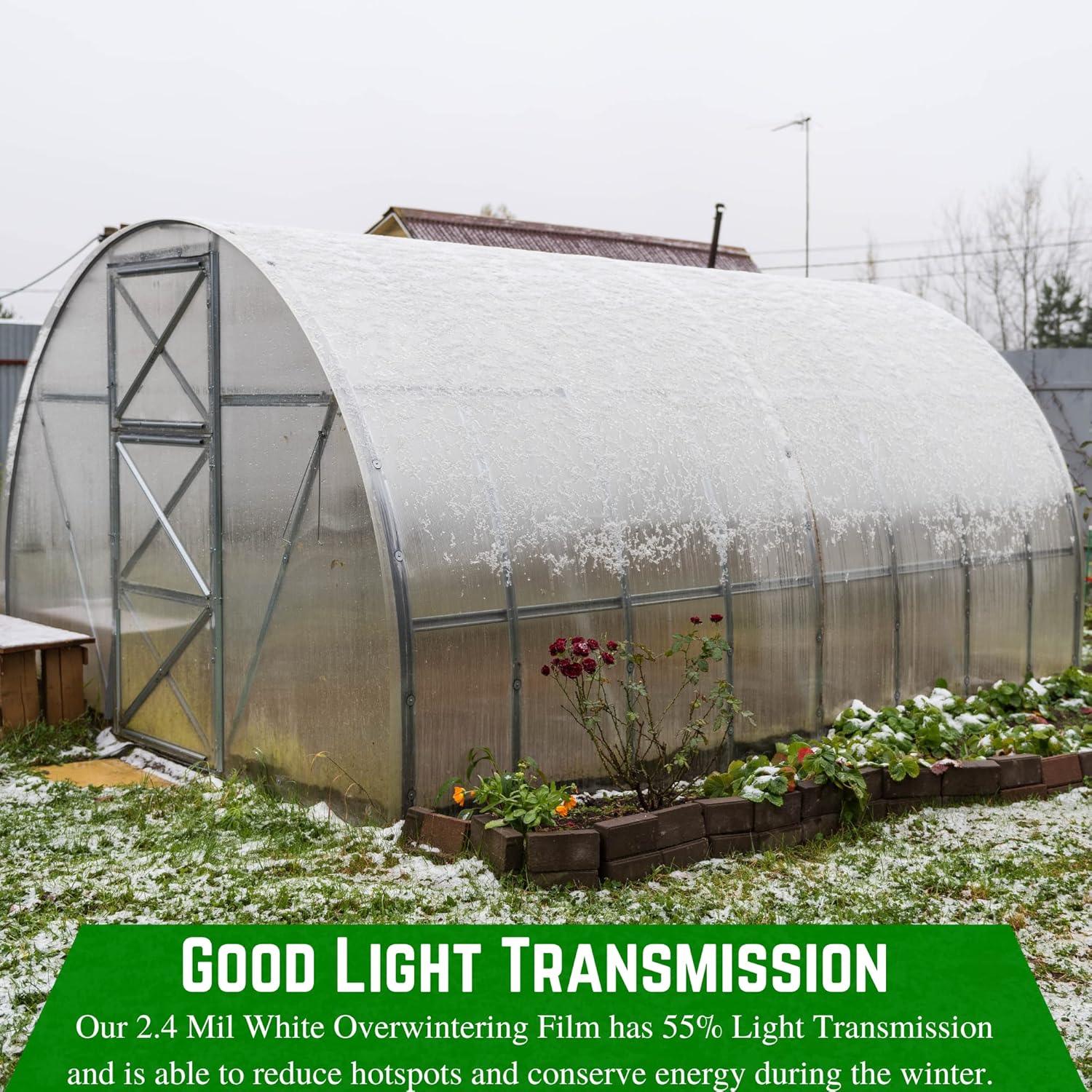 Farm Plastic Supply - 2.4 Mil White Plastic Sheeting - Overwintering Film, 2.4 Mil White Plastic Film, Greenhouse Plastic, Durable Plastic Sheeting (20' x 25')
