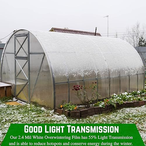 Miniatura 4 de Farm Plastic Supply - Láminas de plástico blanco de 2,4 mil - Película de invierno para invierno, película de plástico blanco de 2,4 mil, plástico