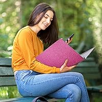 Vista 2 de EYROZILL 3 Ring Binder 1 Inch Pink Binders Fashion View Binder with 2 Pockets for Office Supplies, Waterproof, Deep Pink Rosado Oscuro