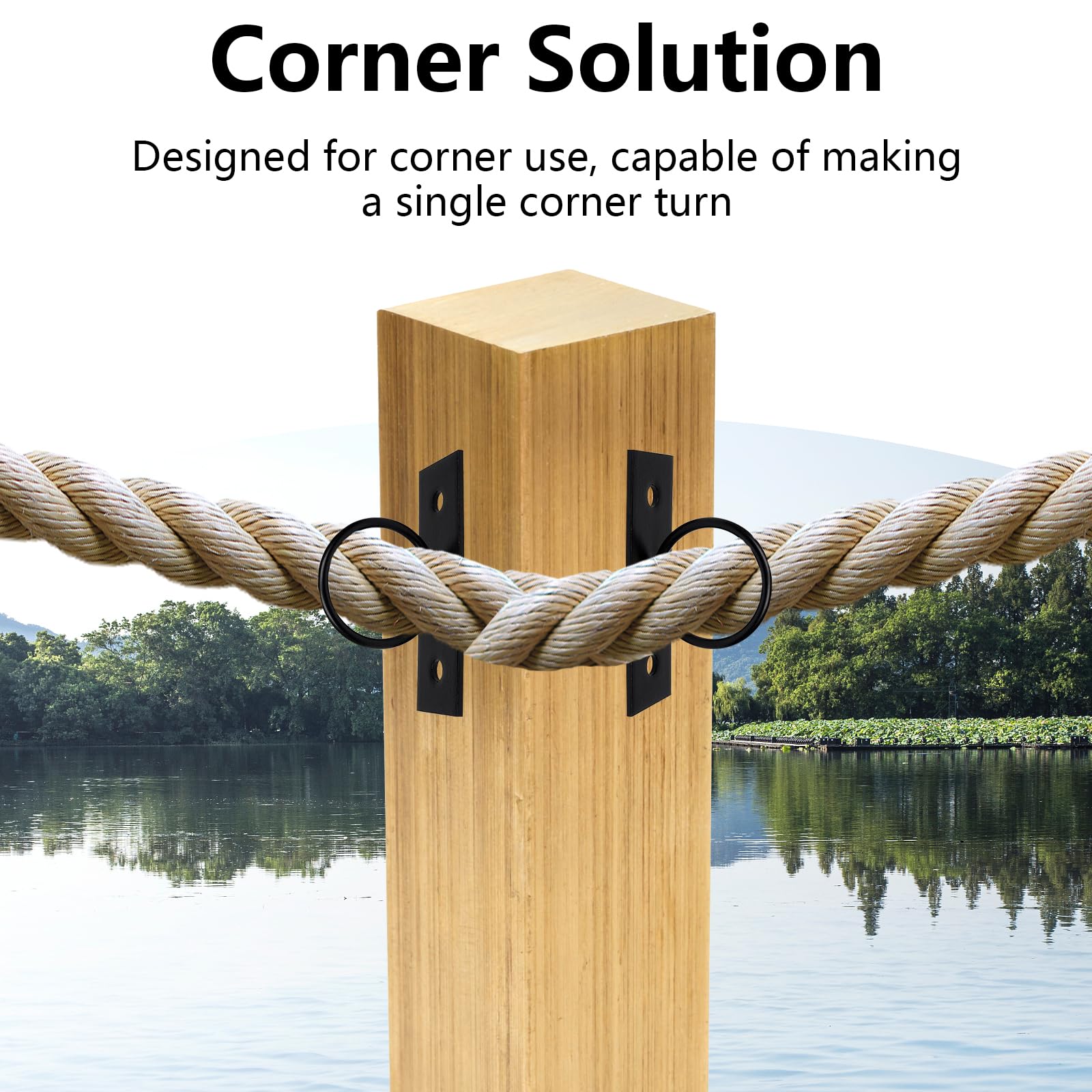 Lot de 5 Supports de Corde, Anneau Support en Acier Inoxydable pour Jute Main Courante, Corde d'Escalier, Décoratif pour Clôture, Crochets Muraux et Plafond