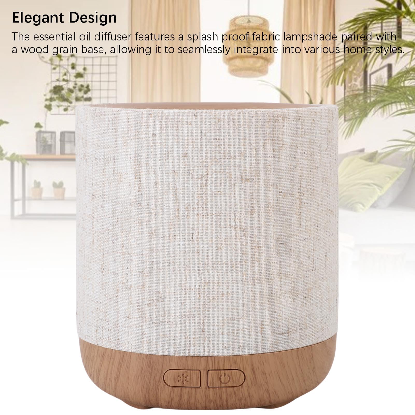 Gonetre Diffuseur D'huile Essentielle USB Plug in Faible Bruit 200ml Aromathérapie Diffuseur avec Night Light Tissu Abat-Jour pour La Maison Salle De Bains Utilisation Commerciale