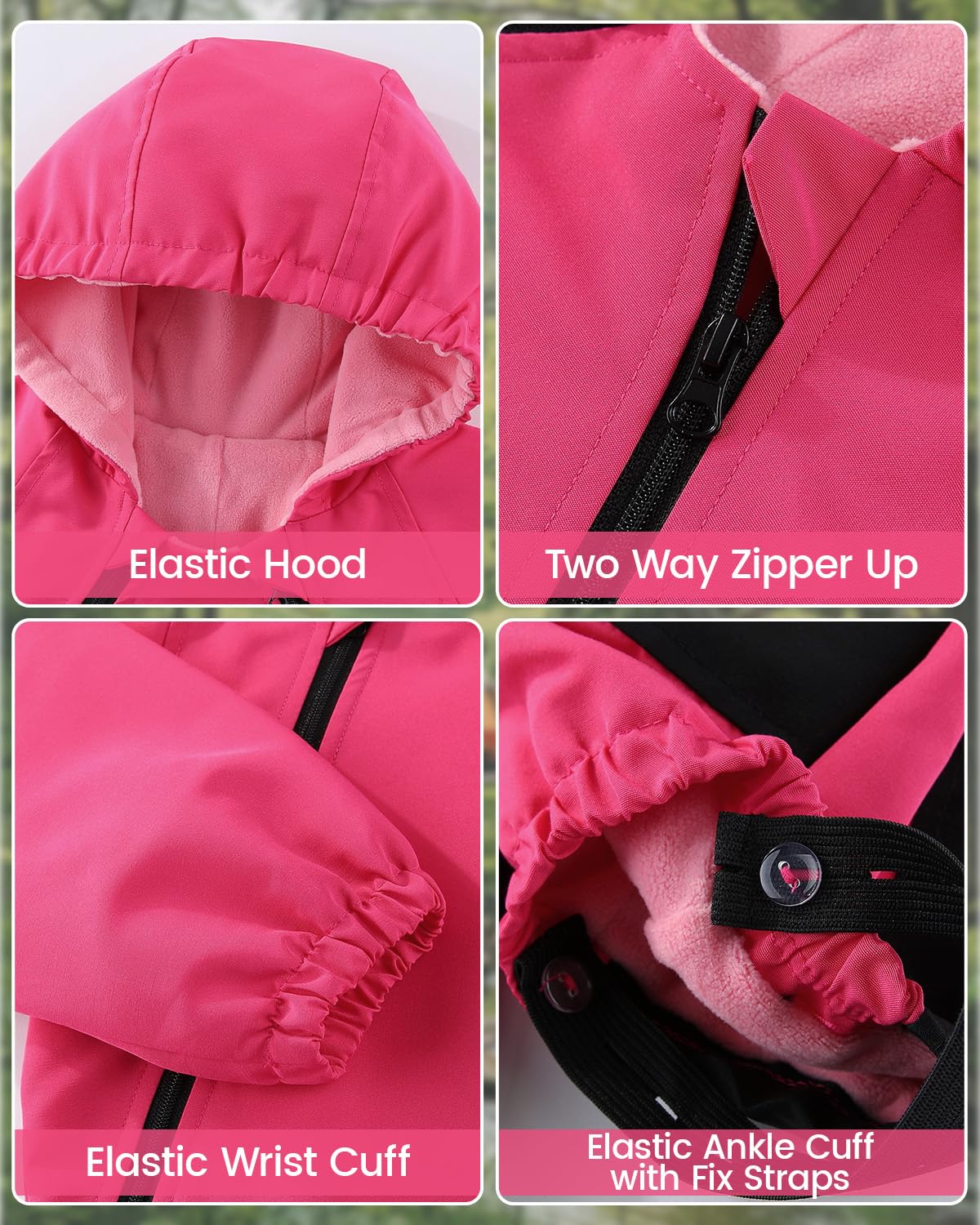 JiAmy Tuta da neve per bambini, in softshell, impermeabile, traspirante, antivento, 9 mesi, 5 anni