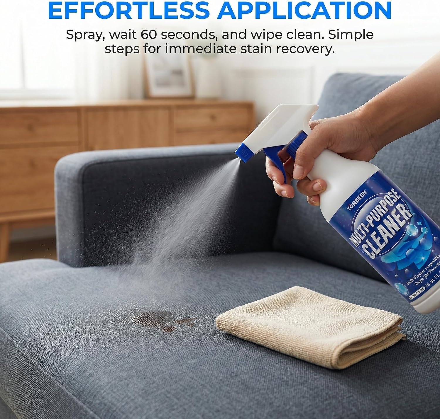 Multi-Surface Upholstery Cleaner for Suede Sofa & Fabric, Removes Stains from Cushions, Car Seats, Chairs & More, Effective on Dirt, Food & Drink Spills, No-Rinse Formula for Easy Use, 500ml